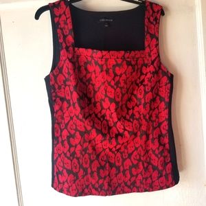 Y2k corset style red leopard tank